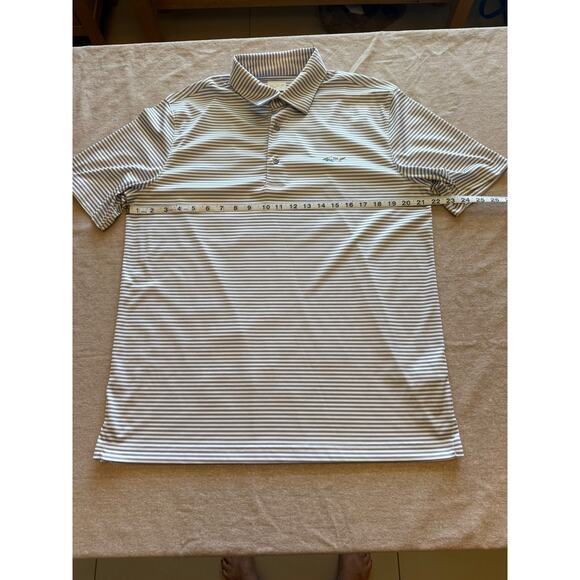Greg Norman Five Iron Grey White Striped Golf Polo Men's M - Picture 5 of 7
